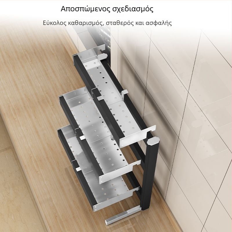 Κουζίνας ράφι Space αλουμίνιο για μπαχαρικά, με θήκη μαχαιριών και θήκη για ξυλάκια, χωρίς διάτρηση, θήκη μπουκαλιών 304 για οικιακή χρήση