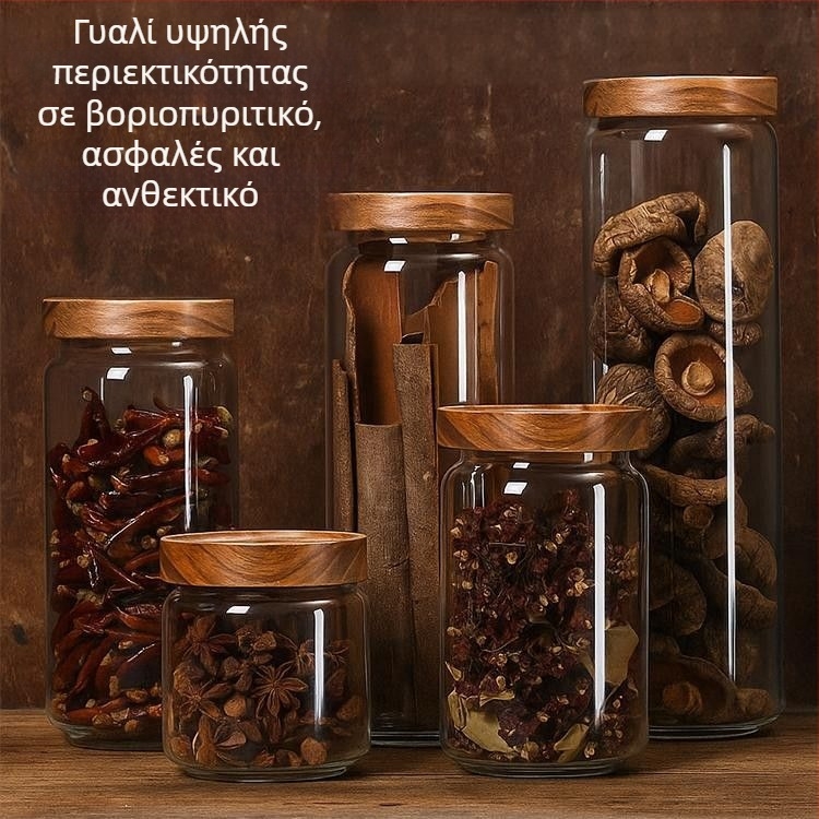 Γυάλινο σφραγιζόμενο βάζο για καφέ κόκκους και τσάι, ανθεκτικό στην υγρασία, τροφίμου ποιότητας, διαφανές δοχείο κουζίνας για αποθήκευση