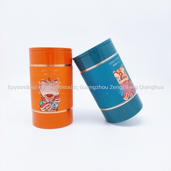 Κυκλικό μεταλλικό δοχείο για τσάι, 250 ml, σφραγισμένο μεταλλικό κουτί με ετικέτες, σετ δώρου