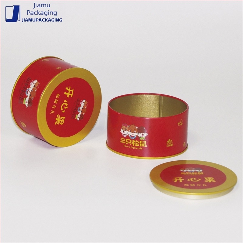 Κυκλική μεταλλική συσκευασία για φιστίκια και σοκολατάκια, JM-123