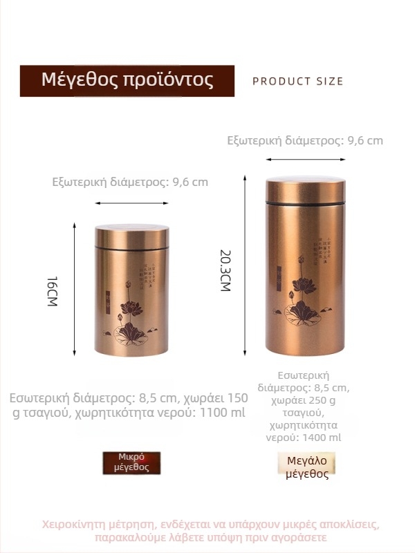 Μικρή σφραγισμένη κανάτα τσαγιού από ανοξείδωτο χάλυβα – ανθεκτικό στην υγρασία δοχείο αποθήκευσης τσαγιού