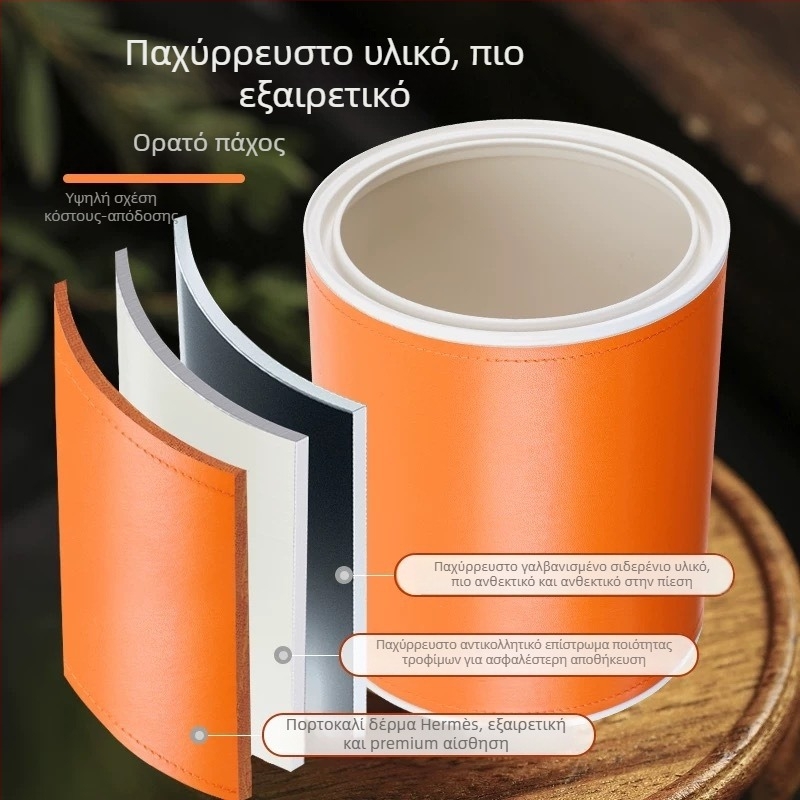 Προσαρμοσμένο σετ μεταλλικών δοχείων αποθήκευσης με ανάγλυφο δερμάτινο θήκη για τσάι, καφέ, καραμέλες και σνακ, συμπεριλαμβάνει δοχείο τροφής κατοικίδιου