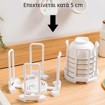 Αναδιπλούμενος ράφι στράγγισης πιάτων για την κουζίνα, επιτραπέζιο ράφι αποθήκευσης πιάτων, μπολ και ρυζιού