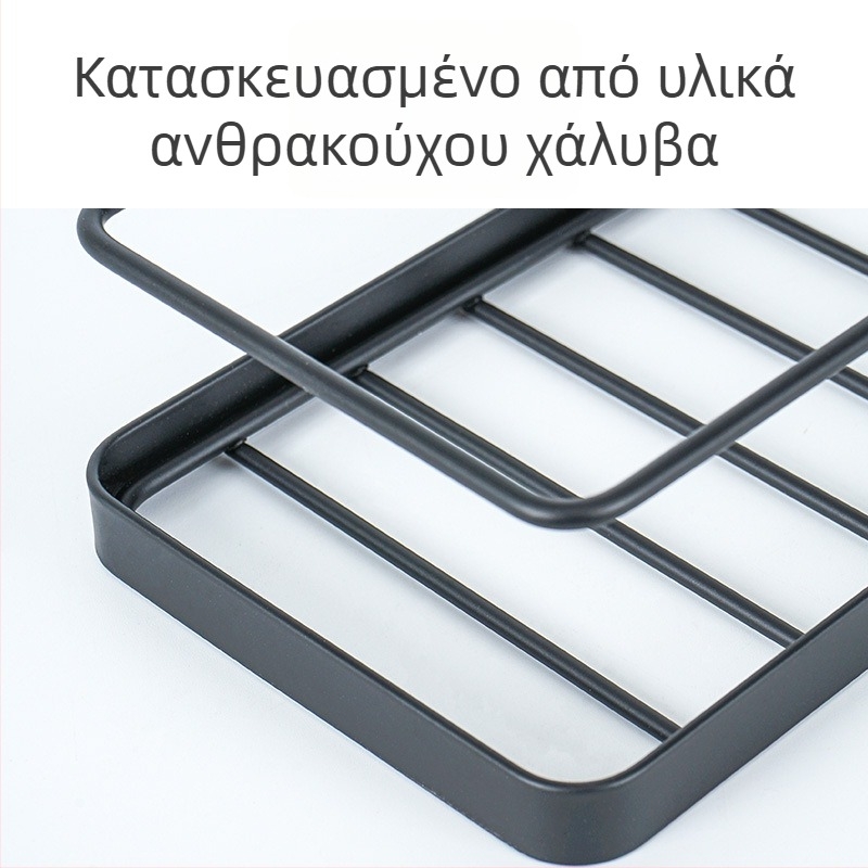 Τοίχου ράφι αποθήκευσης με πόρτα ντουλάπας, 5 επιπέδων, μαύρο, ανθρακούχος χάλυβας, για μπάνιο και κουζίνα, αποθήκευση gel ντους και σαμπουάν