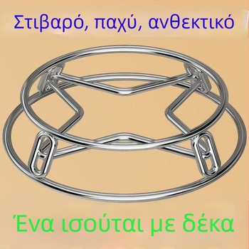 Ενισχυμένο ράφι κουζίνας για κατσαρόλες με θερμομονωτική προστασία, από ανοξείδωτο ατσάλι