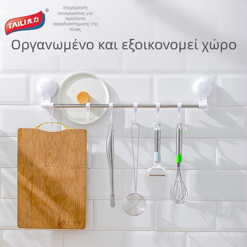 Γάντζοι με βεντούζα: 6 γάντζοι για κουζίνα και μπάνιο, χωρίς διάτρηση, ABS υλικό, μοντέρνος μινιμαλιστικός σχεδιασμός