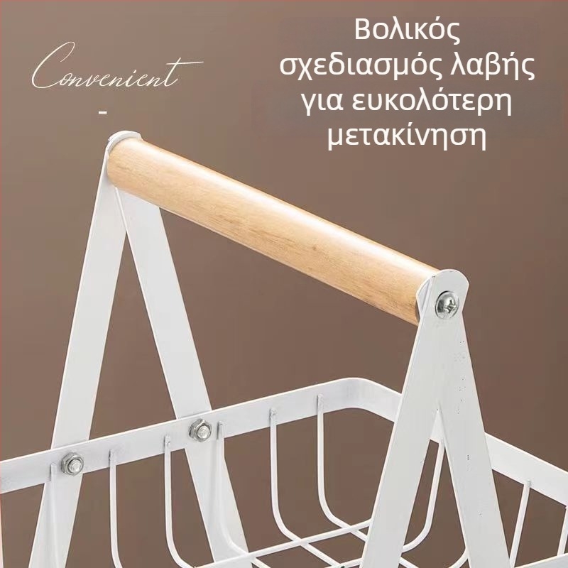 Ράφι αποθήκευσης τριών επιπέδων με διάτρητο μεταλλικό πλέγμα για φρούτα, κατάλληλο για το σαλόνι, αποθήκευση ξηρών φρούτων και σνακ, μεγάλης χωρητικότητας
