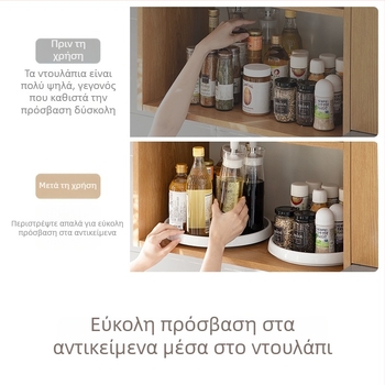 Πλαστικός περιστρεφόμενος οργανωτής κουζίνας για λάδια, αλάτι, σάλτσες και ξίδια