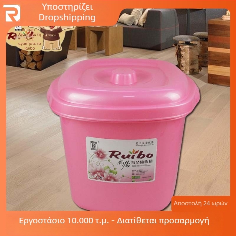 Πλαστικός κάδος ρυζιού με καπάκι, διάφανος, ανθεκτικός στη σκόνη και στην υγρασία, κουζίνας αποθήκευσης, χωρητικότητας πάνω από 10 L