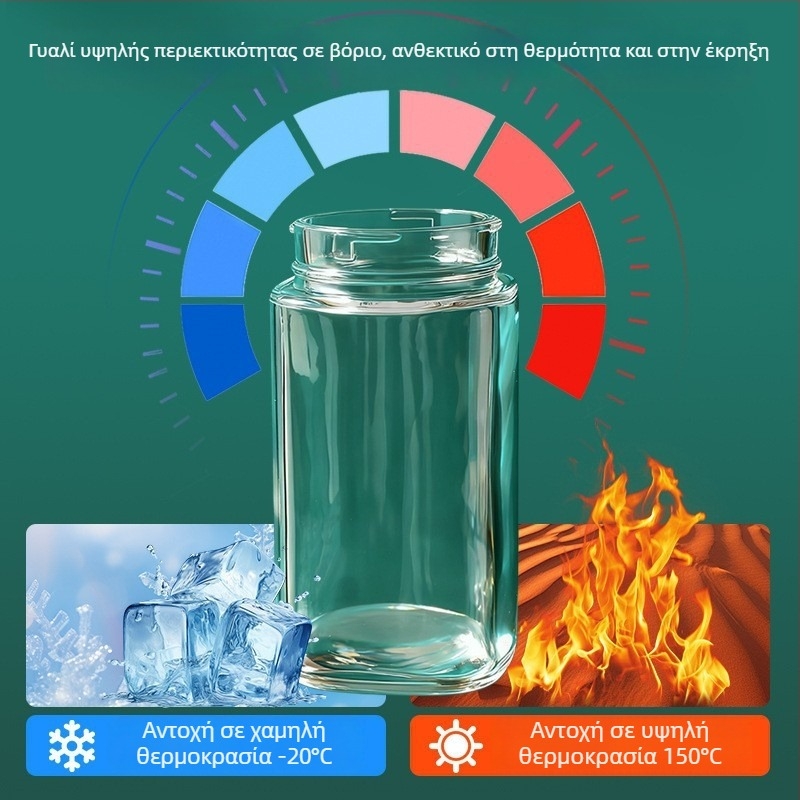 Αναβαθμισμένος δοσομετρητής αλατιού και κουτί μπαχαρικών, γυάλινο κουζίνας, σφραγισμένος και ανθεκτικός στην υγρασία, έλεγχος δοσολογίας αλατιού