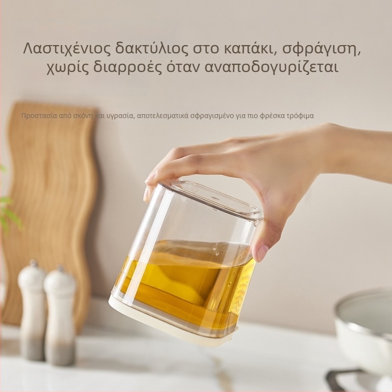 Τετράγωνο διαφανές πλαστικό βάζο με σφράγιση, ανθεκτικό σε έντομα, αποθήκευση κόκκων
