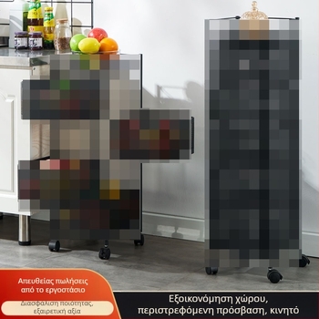 Κουζίνας περιστρεφόμενος τετράγωνος ραφιέρα αποθήκευσης, κινητή δάπεδη με πέντε επιπέδων καλάθι λαχανικών, προστασία από σκόνη, εξοικονόμηση χώρου