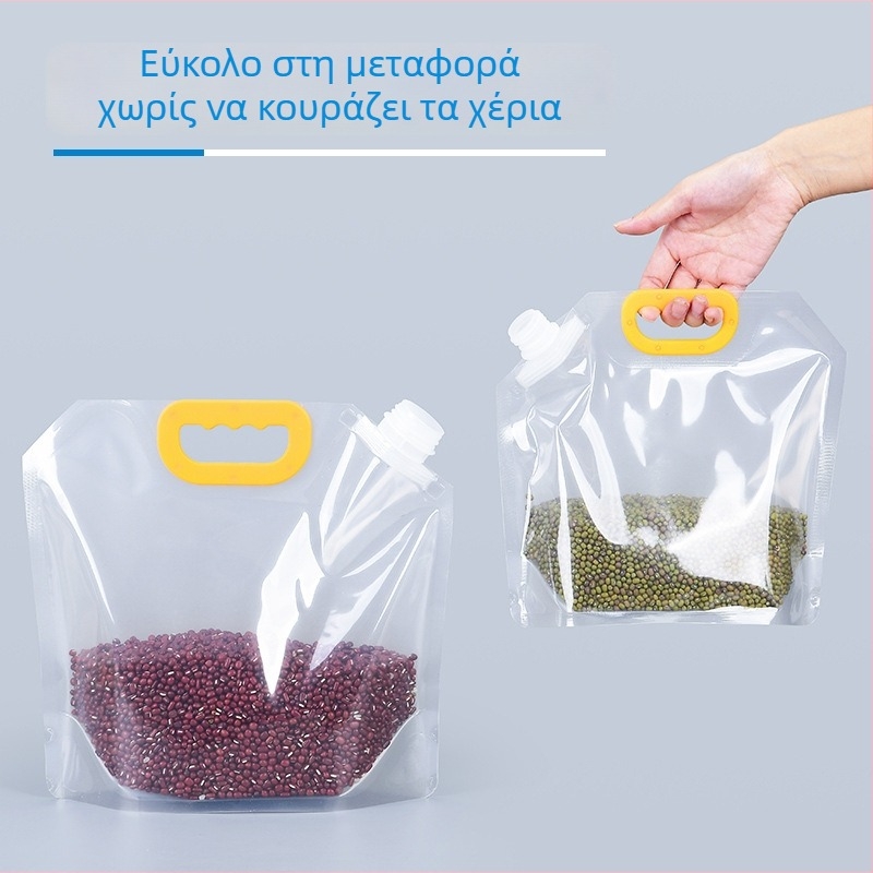 Δοχείο αποθήκευσης δημητριακών και αλεύρων με σφραγιζόμενες σακούλες, ανθεκτικό στην υγρασία και στα έντομα, 4–5 L, οικιακή χρήση