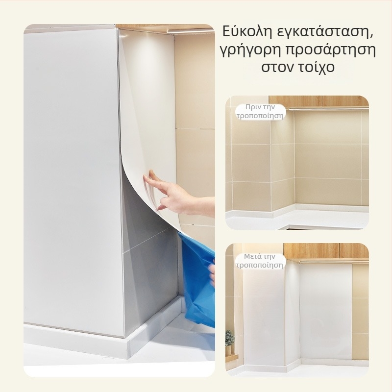 Μαγνητικός τοίχος αποθήκευσης με επιφάνεια από απαλό ύφασμα και εμαγιέ, αντικατάσταση διατρητών πινάκων, εγκατάσταση χωρίς οπές