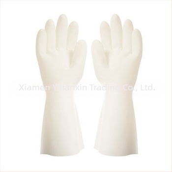 Snow Lotus νιτριλικά γάντια γυαλιστερά, 32 cm, ανθεκτικά, μοντέλο 628, για πλύσιμο πιάτων, οικιακή και βιομηχανική καθαριότητα, αδιάβροχα, γαλακτώδες λευκά.