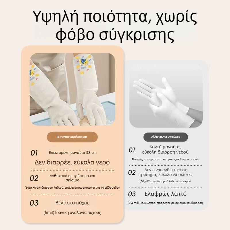 Γάντια λατέξ για οικιακή χρήση, καθημερινή καθαριότητα, πλύσιμο λαχανικών και προστασία χεριών τον χειμώνα