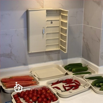 Ράφι κουζίνας για προετοιμασία και αποθήκευση, αναδιπλούμενο πολυλειτουργικό δίσκο για συνοδευτικά σε κατσαρόλες, οικιακό πολυεπίπεδο τοίχου αποθήκευσης