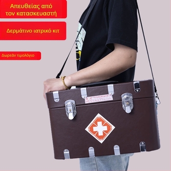 Δερμάτινο ρετρό ιατρικό κιτ για κτηνιατρική και οικιακή χρήση, φορητός ιατρικός σάκος