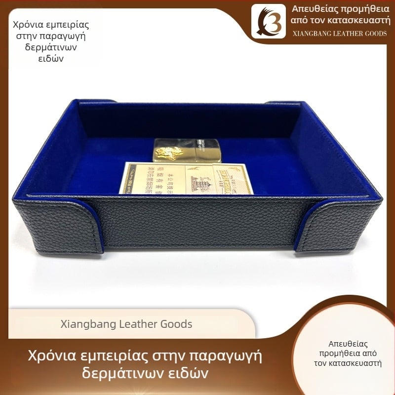 Προσαρμοσμένη PU δερμάτινη θήκη εισόδου με επιτραπέζια αποθήκευση και δίσκο για παιχνίδια με ζάρια, τετράγωνος αναδιπλούμενος δίσκος, μινιμαλιστική οικιακή οργάνωση