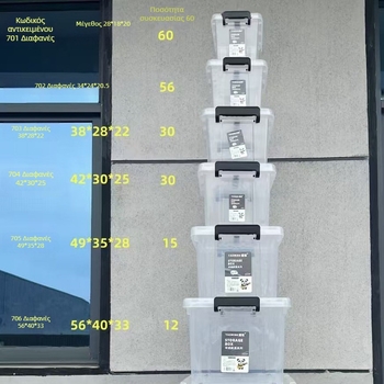 701 Διαφανής Θήκη Αποθήκευσης με Καπάκι για Ρούχα και Παιχνίδια