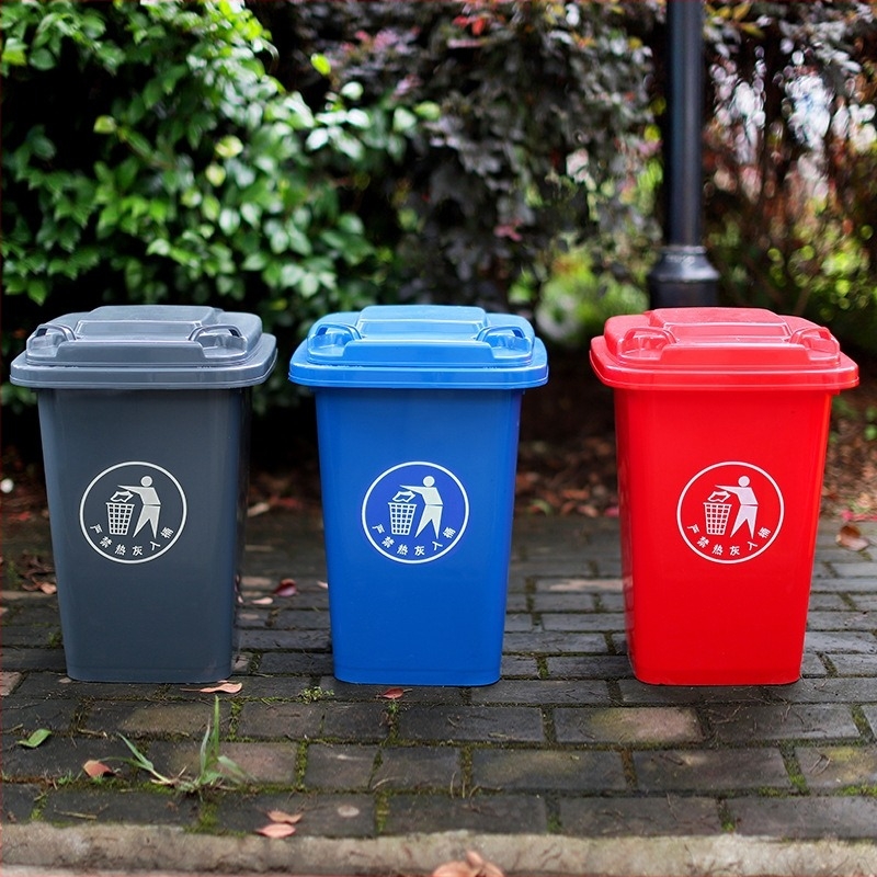 Κάδος απορριμμάτων 30L/50L χωρίς ρόδες με καπάκι, μεγάλος τετράγωνος εμπορικός εξωτερικός κάδος διαλογής απορριμμάτων για οικία και κουζίνα