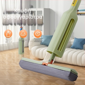 Σφουγγαρίστρα PVA για οικιακή χρήση, αναδιπλούμενη, χωρίς χρήση χεριών, κεφαλή από σφουγγάρι, τηλεσκοπική λαβή 120-140 cm