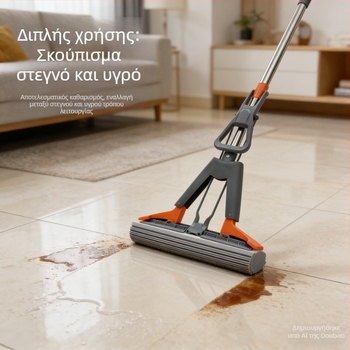 Σφουγγαριστήρα για οικιακή χρήση, νέο μοντέλο, απορροφητικό, αναδιπλούμενο, μεγάλο μέγεθος, διπλό στύψιμο, σφουγγάρι PVA για αφύγρανση