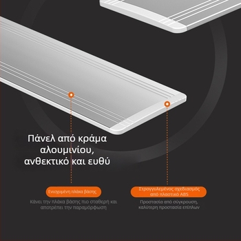 Οικιακή επίπεδη σφουγγαρίστρα χωρίς χρήση χεριών, κεφάλι από κράμα αλουμινίου, κοντάρι από ανοξείδωτο χάλυβα, μικροϊνες, μήκος 60 cm
