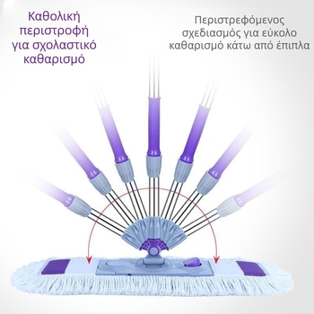Επίπεδη σφουγγαρίστρα για οικιακή χρήση, καθάρισμα σε ένα βήμα, διπλής χρήσης για βρεγμένο και ξηρό καθάρισμα, πλύσιμο χωρίς επαφή με τα χέρια, απορροφητική και ανθεκτική σφουγγαρίστρα