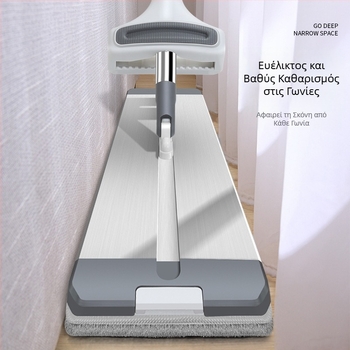 Flat mop με αλουμινένιο κράμα και microfiber – απορροφητικός για οικιακή χρήση, χωρίς πλύσιμο χεριών