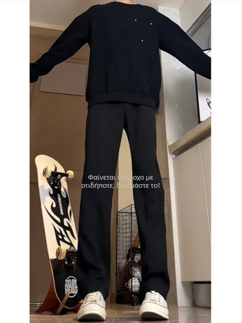 Μαύρα παντελόνια ίσιας γραμμής με drape, υψηλής ποιότητας, ελαφρώς φαρδιά, αντρικά για την άνοιξη