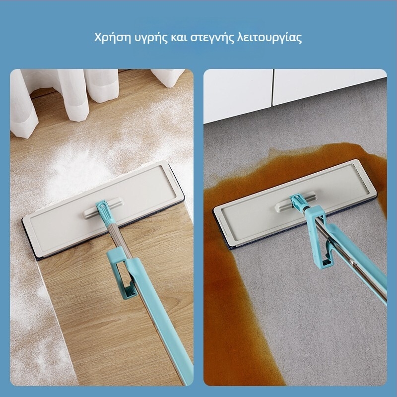 Meiliya επίπεδη σφουγγαρίστρα χωρίς επαφή με τα χέρια, υγρή και ξηρή διπλής χρήσης, για οικιακή χρήση και κουζίνα, microfiber πανί για σφουγγαρίστρα