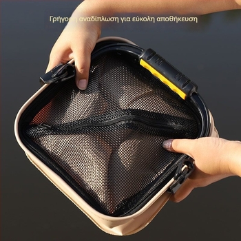 Πτυσσόμενος φορητός κάδος ψαρέματος για εξωτερικό ψάρεμα, κάδος ζωντανών ψαριών