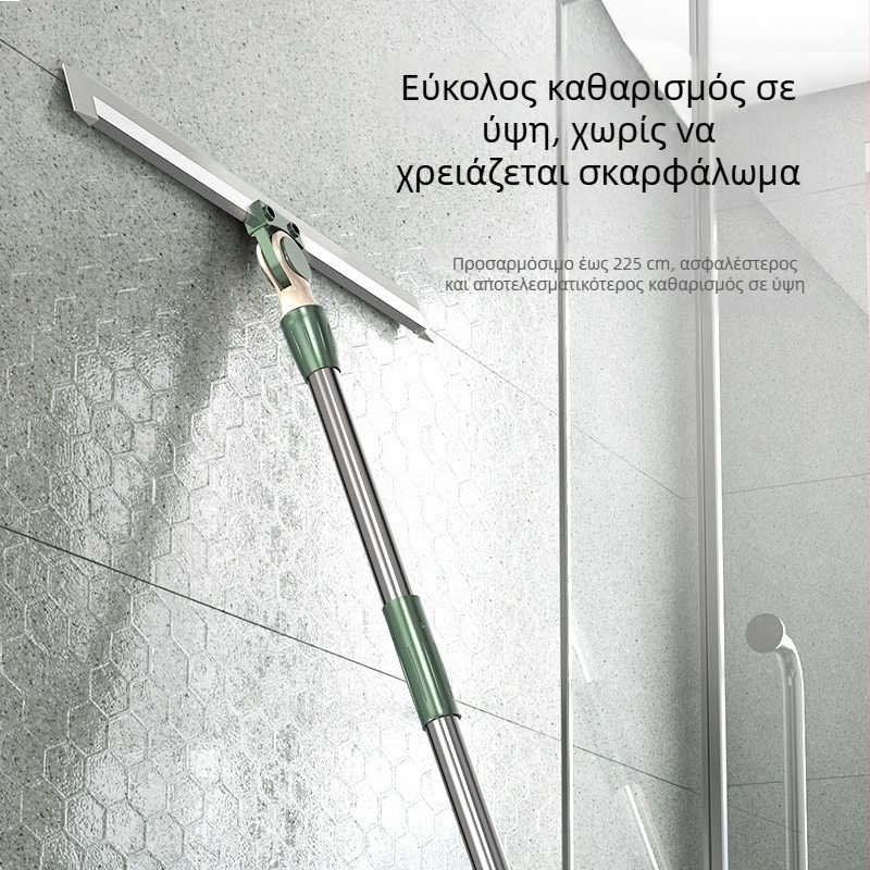 3-σε-1 εργαλείο καθαρισμού μπάνιου: ξύστρα δαπέδου, καθαριστής γυαλιού και καθρέφτη, σιλικονούχος ξύστρα παραθύρων