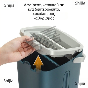 Παχύτερη οικιακή επίπεδη σφουγγαρίστρα με κουβά, διπλής κίνησης για στεγνό και βρεγμένο καθάρισμα