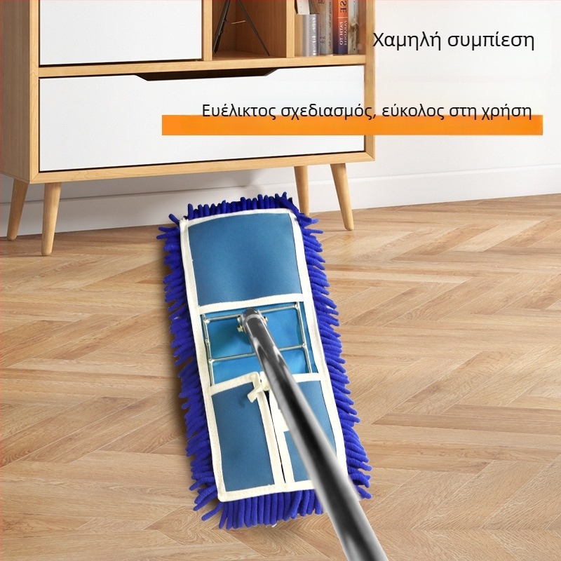 Μεγάλη chenille επίπεδη σκούπα για στεγνό και βρεγμένο καθάρισμα — απορροφητικό εργαλείο για ξύλινες επιφάνειες και κεραμίδια