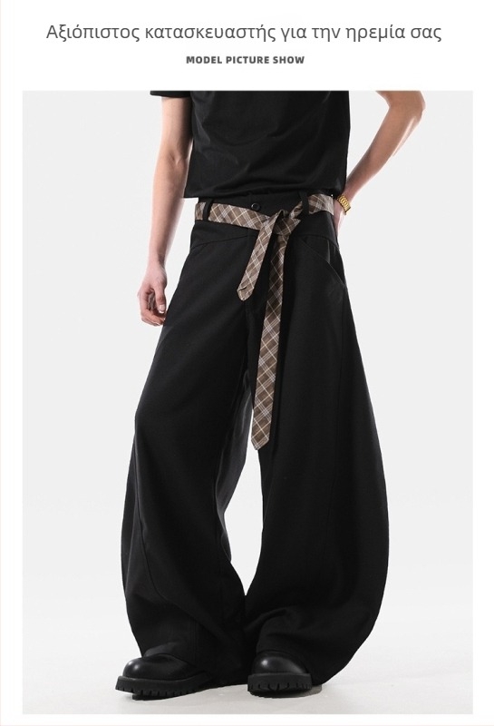 Cleanfit αμερικανικό streetwear παντελόνια για άνδρες με ευρύ παντελόνι, ίσια γραμμή, χαλαρά καλοκαιρινά παντελόνια