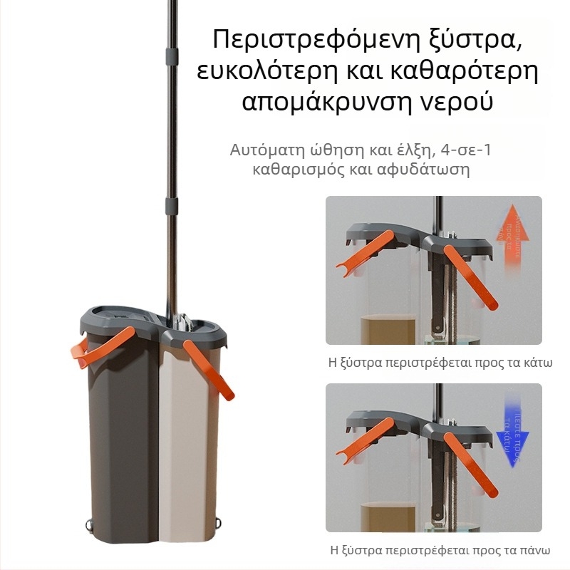 Προσαρμοσμένο σετ επίπεδης σφουγγαρίστρας με αποσπώμενο και αναδιπλούμενο κάδο