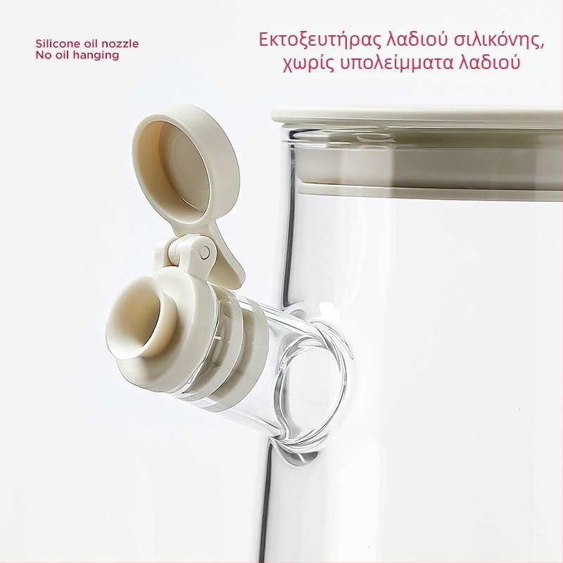 Γυάλινο μπουκάλι λαδιού για την κουζίνα, χωρίς σταγόνες, για λάδι και ξίδι, κατάλληλο για τρόφιμα, μπουκάλι για σόγια σος και καρυκεύματα, πατενταρισμένος σχεδιασμός