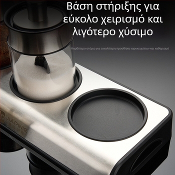 Σετ βάζων μπαχαρικών με κουτάλάκι, γυάλινο βάζο αλατιού με προστασία από υγρασία και μπουκάλι πιπεριού για την κουζίνα