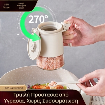 Κρυστάλλινο βάζο αλατιού και μπαχαρικών, γυάλινο σφραγιζόμενο δοχείο κουζίνας για οικιακή χρήση