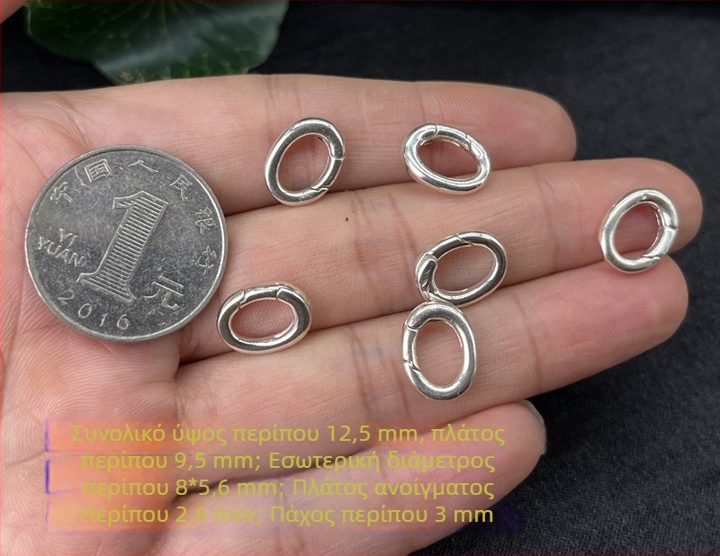 S925 Ασήμι Sterling, παχύτερος οβάλ συνδετήρας για κολιέ και βραχιόλι, μενταγιόν, DIY αξεσουάρ