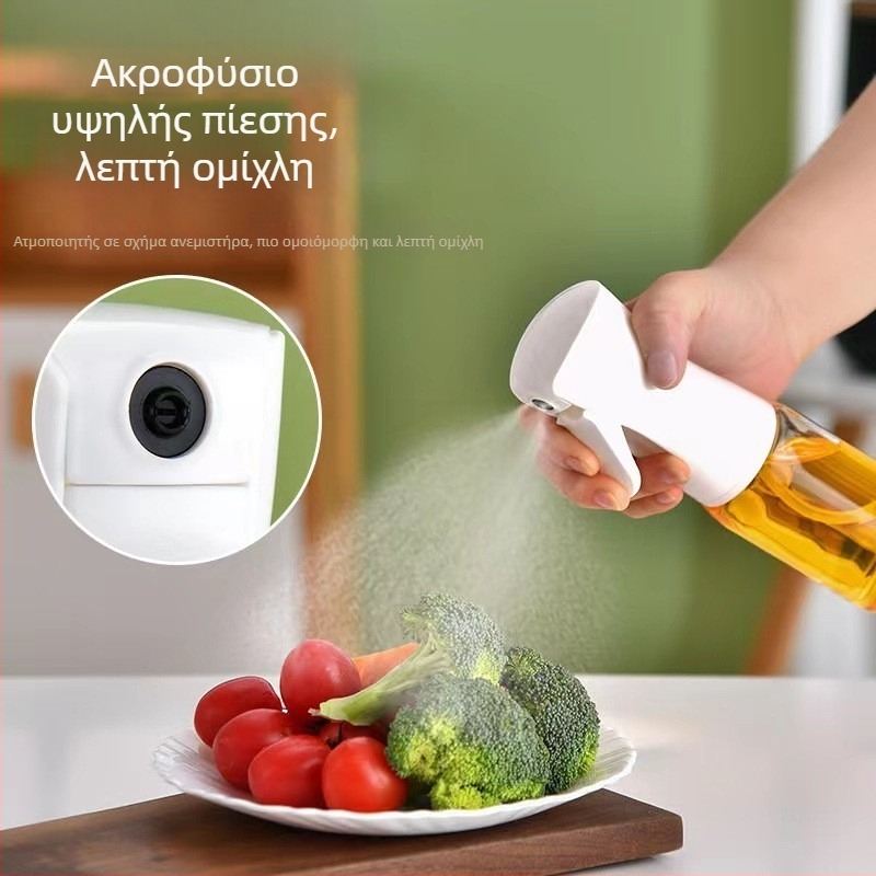Γυάλινο δοχείο ψεκασμού λαδιού για φαγώσιμο λάδι, κουζίνα, ατμοποιημένος ψεκασμός