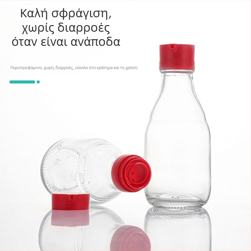 150 ml γυάλινο μπουκάλι για σησαμέλαιο, διαφανές κλειστό δοχείο κουζίνας, κατάλληλο για σησαμέλαιο, λάδι καρυδιού και σάλτσα σόγιας