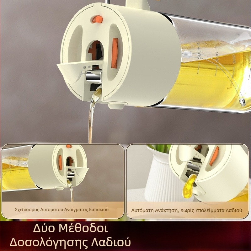 Shining Premium Γυάλινο Μπουκαλάκι Ψεκασμού Λαδιού με Διπλή Λειτουργία – ψεκάζει και χύνεται, χωρίς διαρροές, για σάλτσα σόγιας και ξίδι