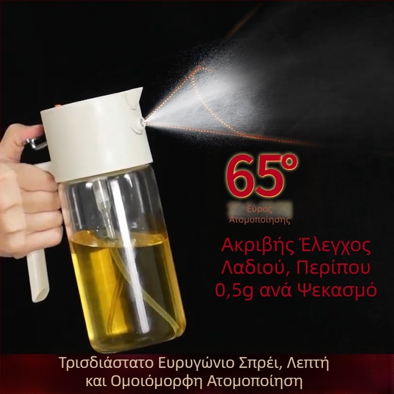 Shining Premium Γυάλινο Μπουκαλάκι Ψεκασμού Λαδιού με Διπλή Λειτουργία – ψεκάζει και χύνεται, χωρίς διαρροές, για σάλτσα σόγιας και ξίδι