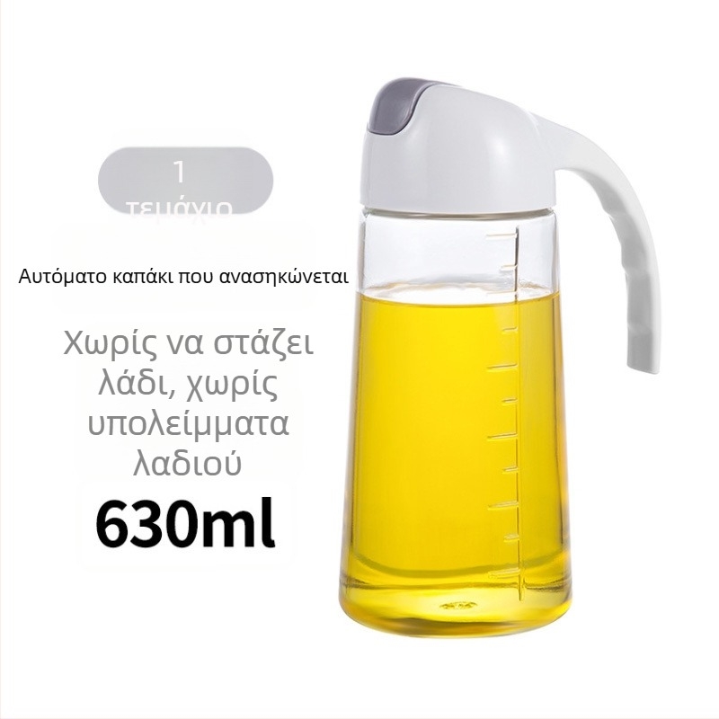 Γυάλινο μπουκάλι λαδιού σε ιαπωνικό στυλ με αυτόματο στόμιο ροής για λάδι, σάλτσα σόγιας και ξύδι