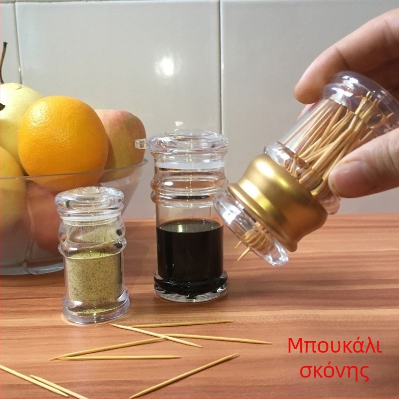 Διαφανές ακρυλικό δοχείο καρυκευμάτων για σόγια, λάδι και ξύδι; πλαστική πιπεριέρα; αδιαρροϊκός σχεδιασμός; μικρό μέγεθος
