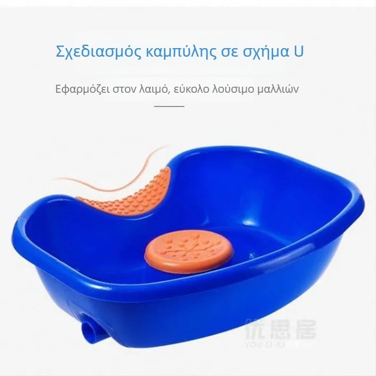 Πλαστική λεκάνη για λούσιμο μαλλιών στο κρεβάτι, κατάλληλη για ασθενείς σε κρεβάτι, ενήλικες, ηλικιωμένους, παιδιά και εγκύους