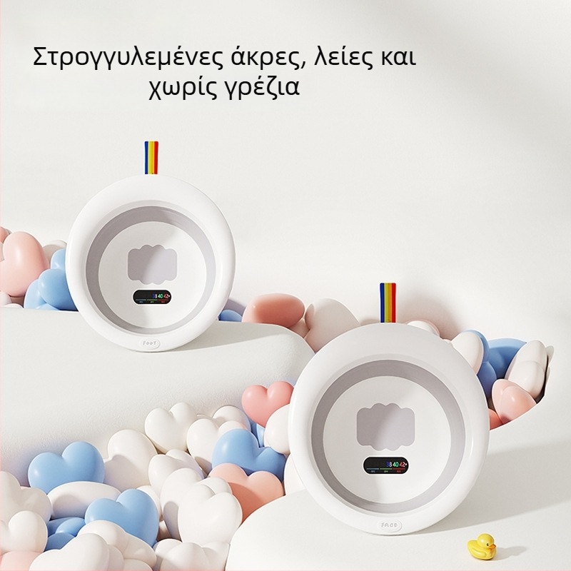 Αναδιπλούμενη λεκάνη μπάνιου για μωρά, φορητή πλαστική λεκάνη με αισθητήρα θερμοκρασίας που αλλάζει χρώμα για παιδιά